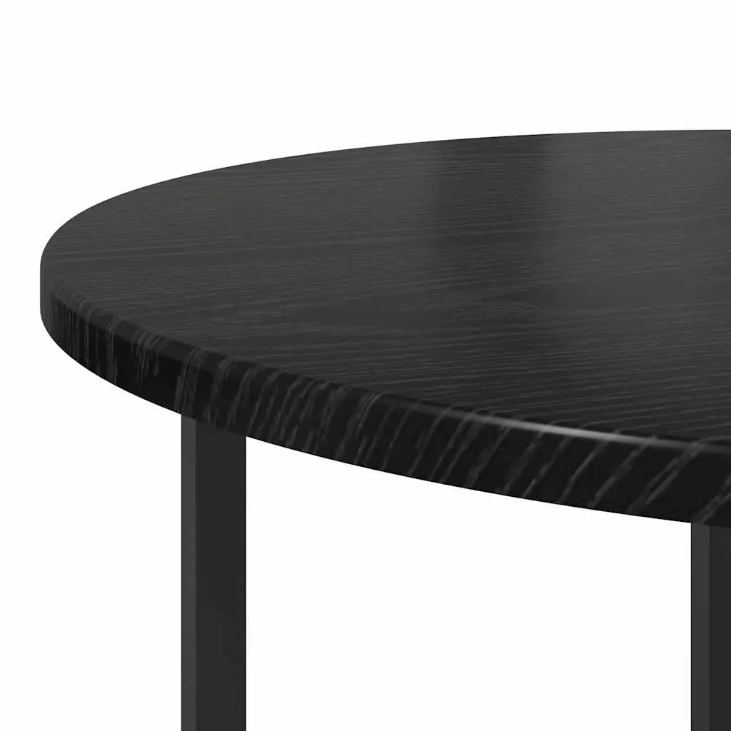 Nesting Side Table Set 2 Pieces Industrial Accent Tables Black