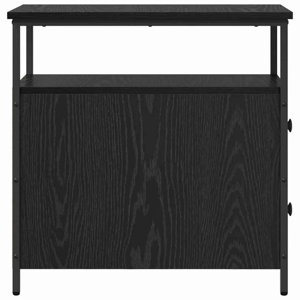 Bedside Cabinet Black Engineered Wood 30 x 60 x 60 cm Storage Drawer