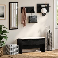 4-Piece Hallway Furniture Set - Engineered Wood, Black