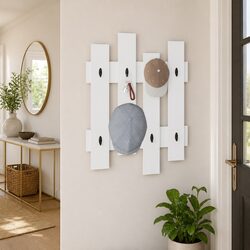 Wall-Mounted Coat Rack in White - Efficient Storage Solution