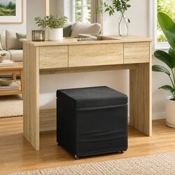 Backless Black Velvet Bar Stool with Engineered Wood Frame