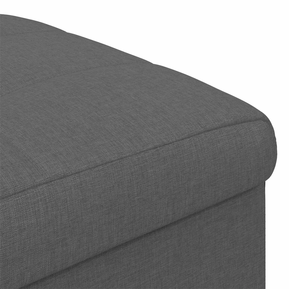 Storage Ottoman Tufted Cushion Grey 40 x 40 x 45 cm Hidden Compartment Footrest Seat