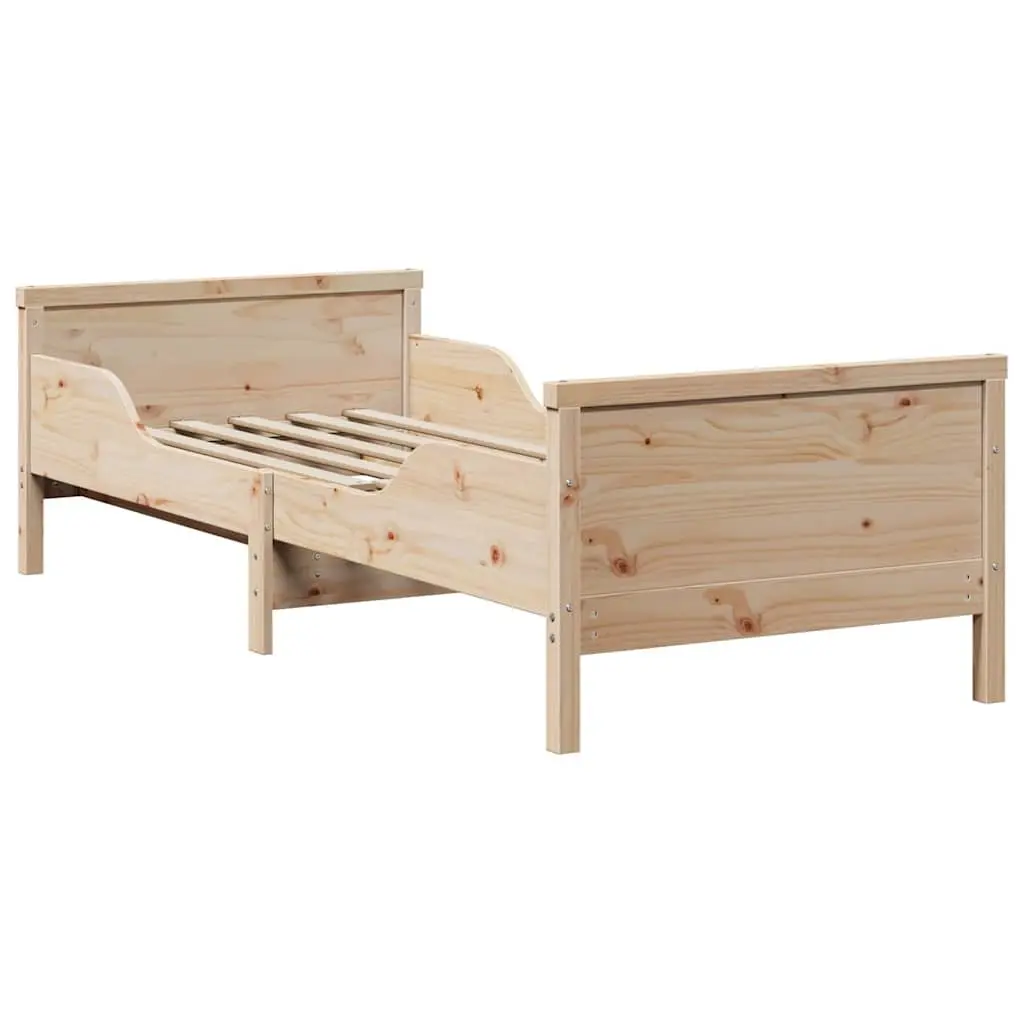 Bed Frame with Headboard and Footboard Engineered Wood Compact Size Beige