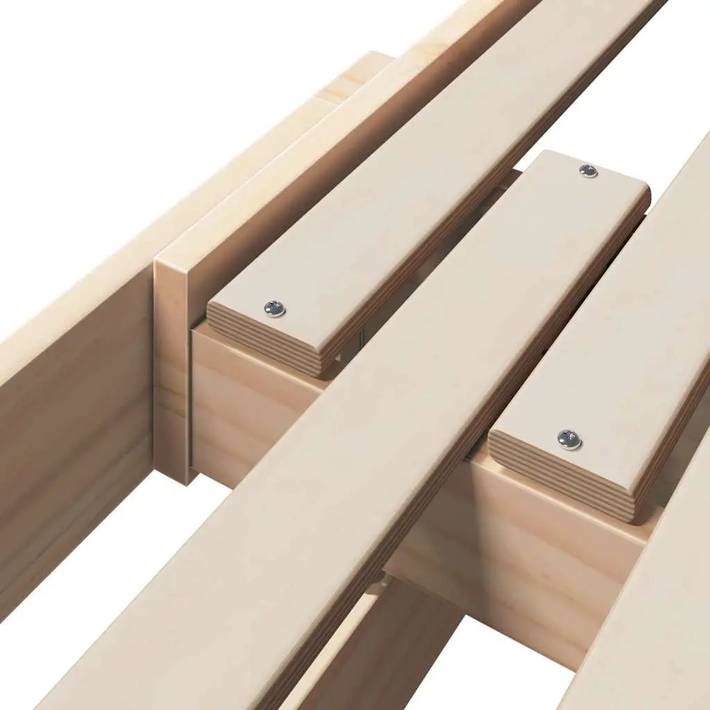 Kids Bed Frame Modern Solid Pine Wood Slatted 80 x 200 cm Beige