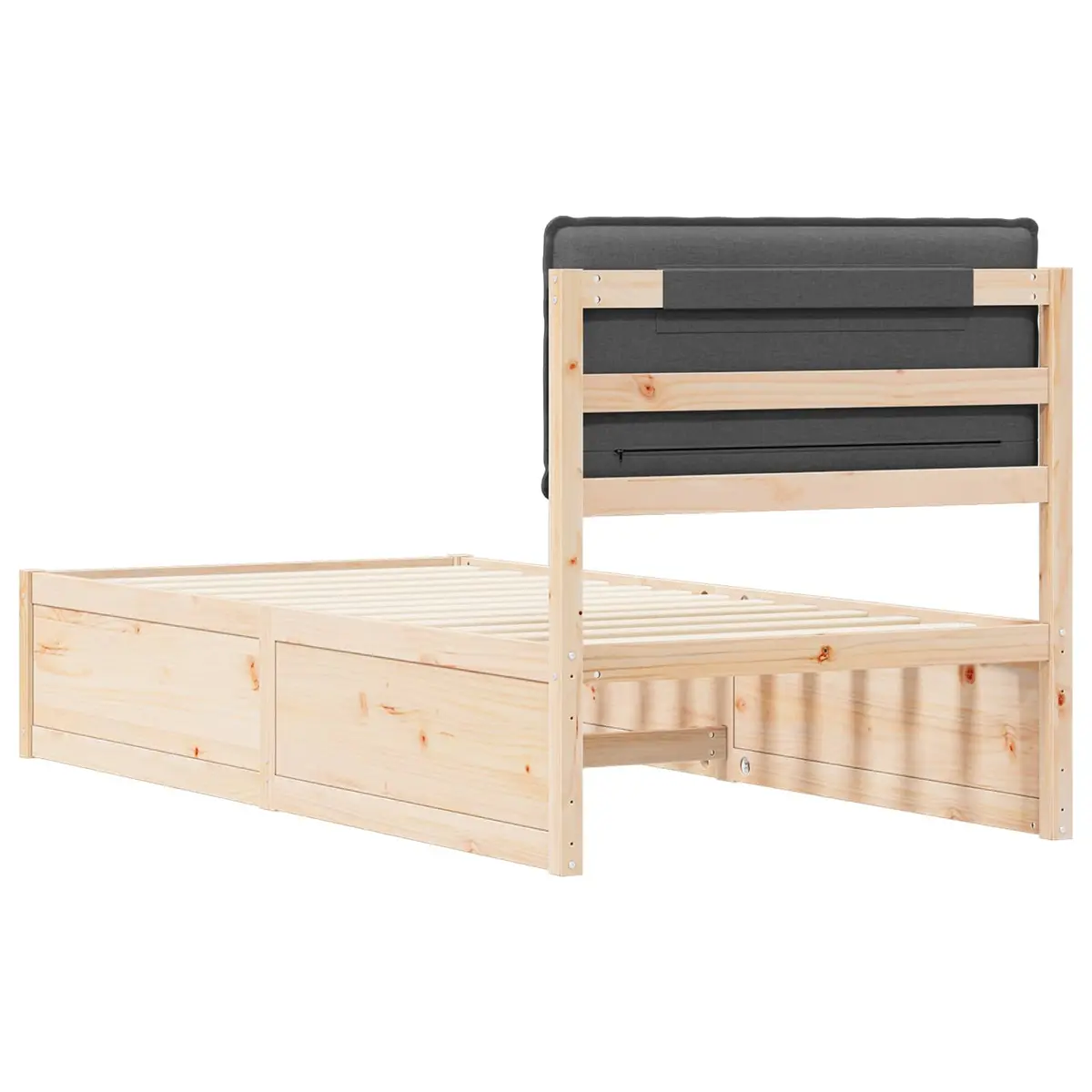 Bed Frame Upholstered Headboard Comfort 90 x 190 cm Grey