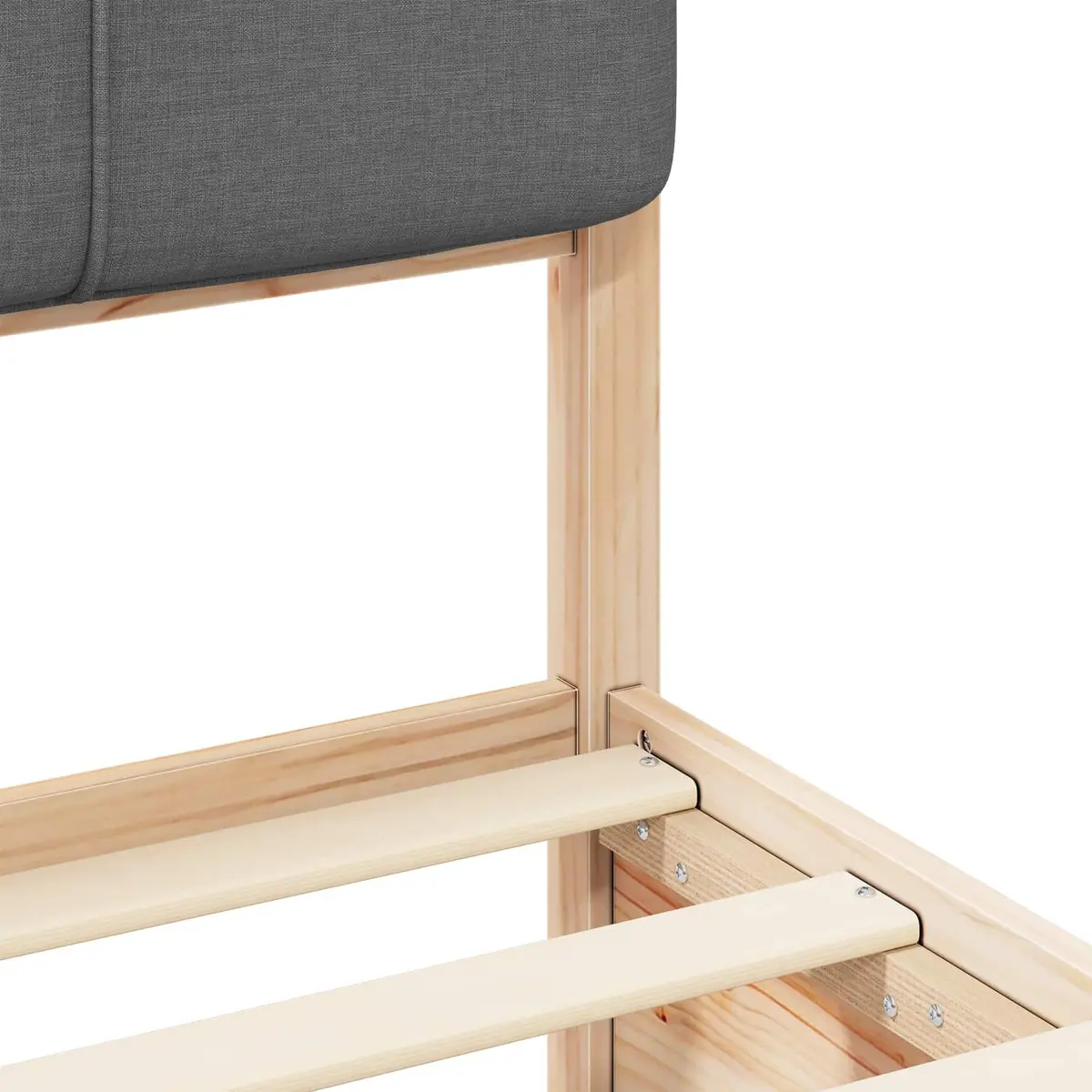 Bed Frame Upholstered Headboard Grey 90 x 190 cm Modern
