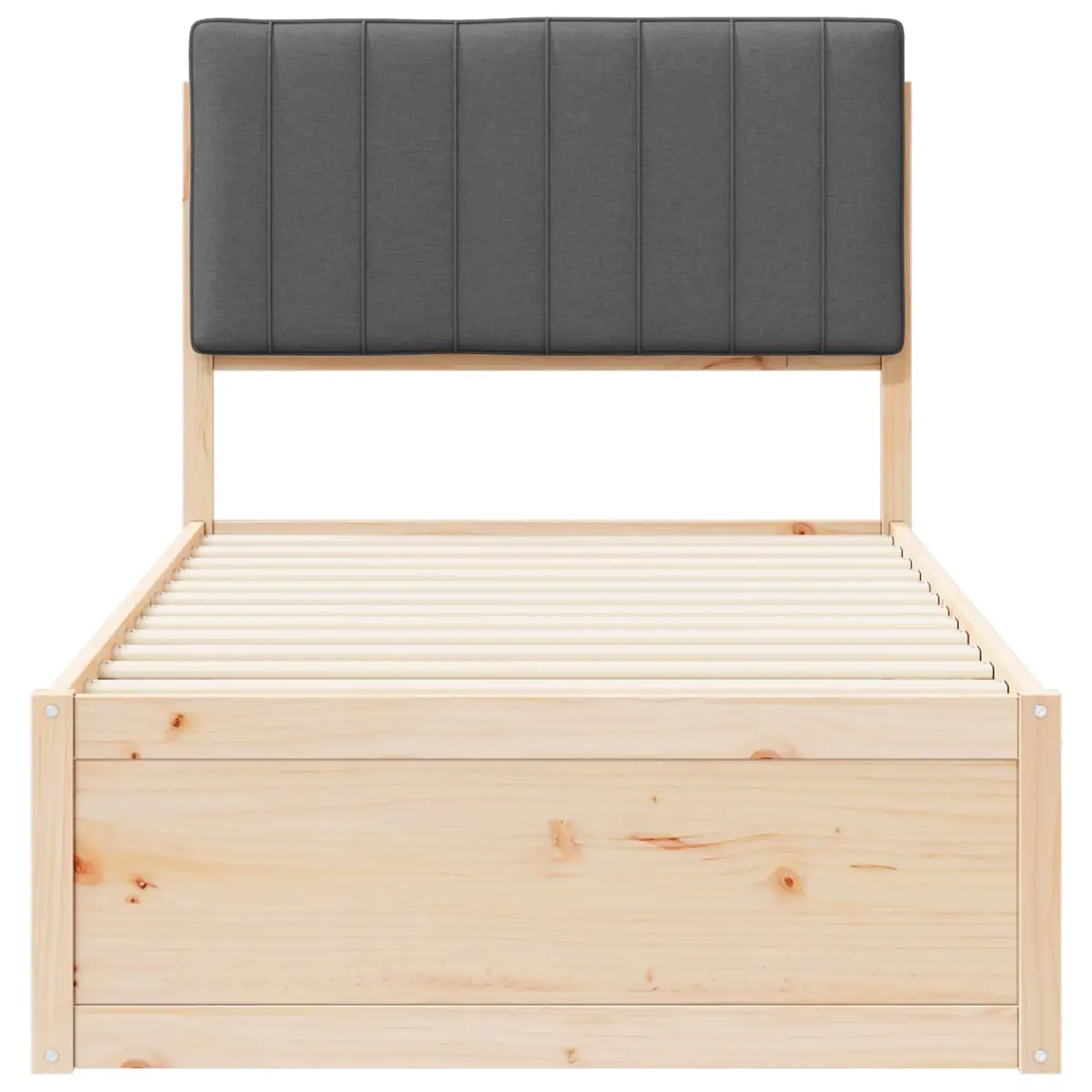 Bed Frame Upholstered Headboard Comfort 90 x 190 cm Grey