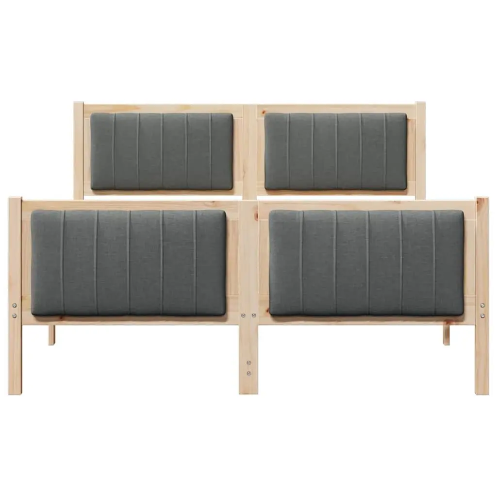 Platform Bed Frame 135 x 190 cm Solid Pine Wood