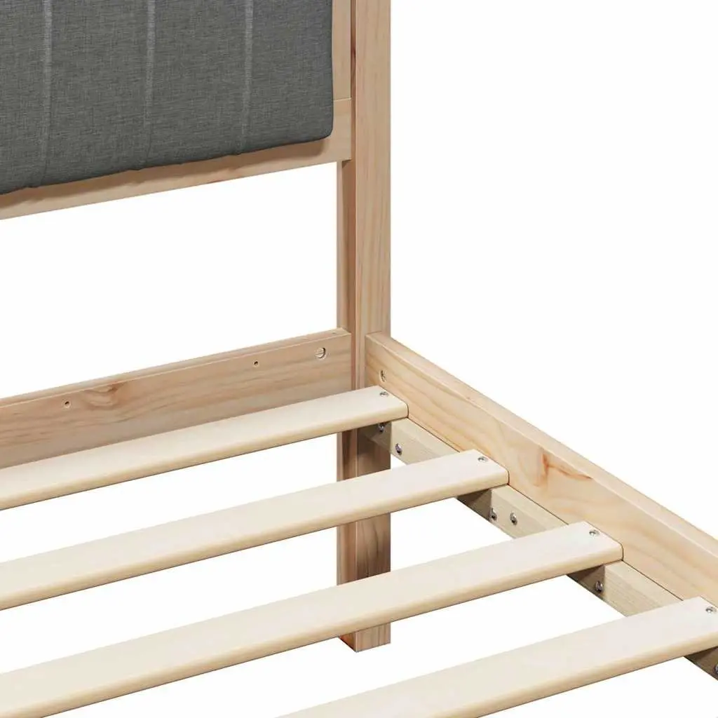 Platform Bed Frame 135 x 190 cm Solid Pine Wood