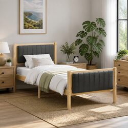 Solid Pine Wood Bed Frame 90 x 190 cm Platform Design
