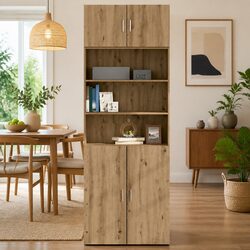 Engineered Wood Wall Cabinet in Brown, 80 x 42.5 x 40 cm