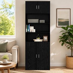 Engineered Wood Black Oak Wall Cabinet 80x42.5x40cm