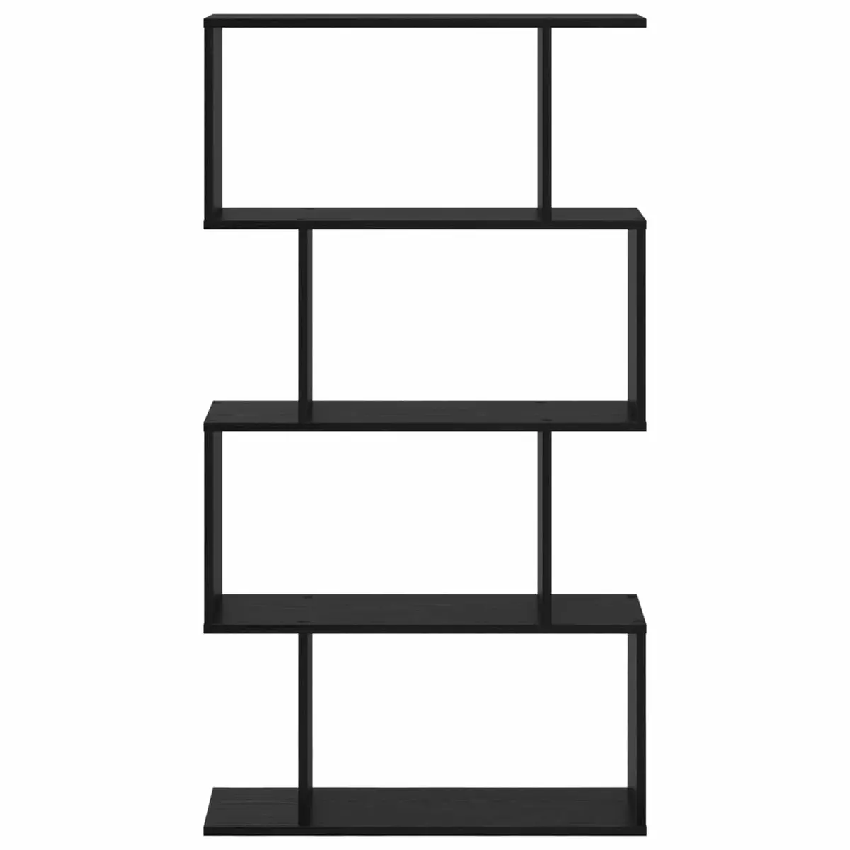 Book Cabinet Modern Freestanding Unit Black Oak 70 x 24 x 129 cm