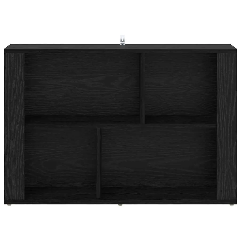 Sideboard Engineered Wood Shelved Storage 80 x 30 x 53 cm Black Oak