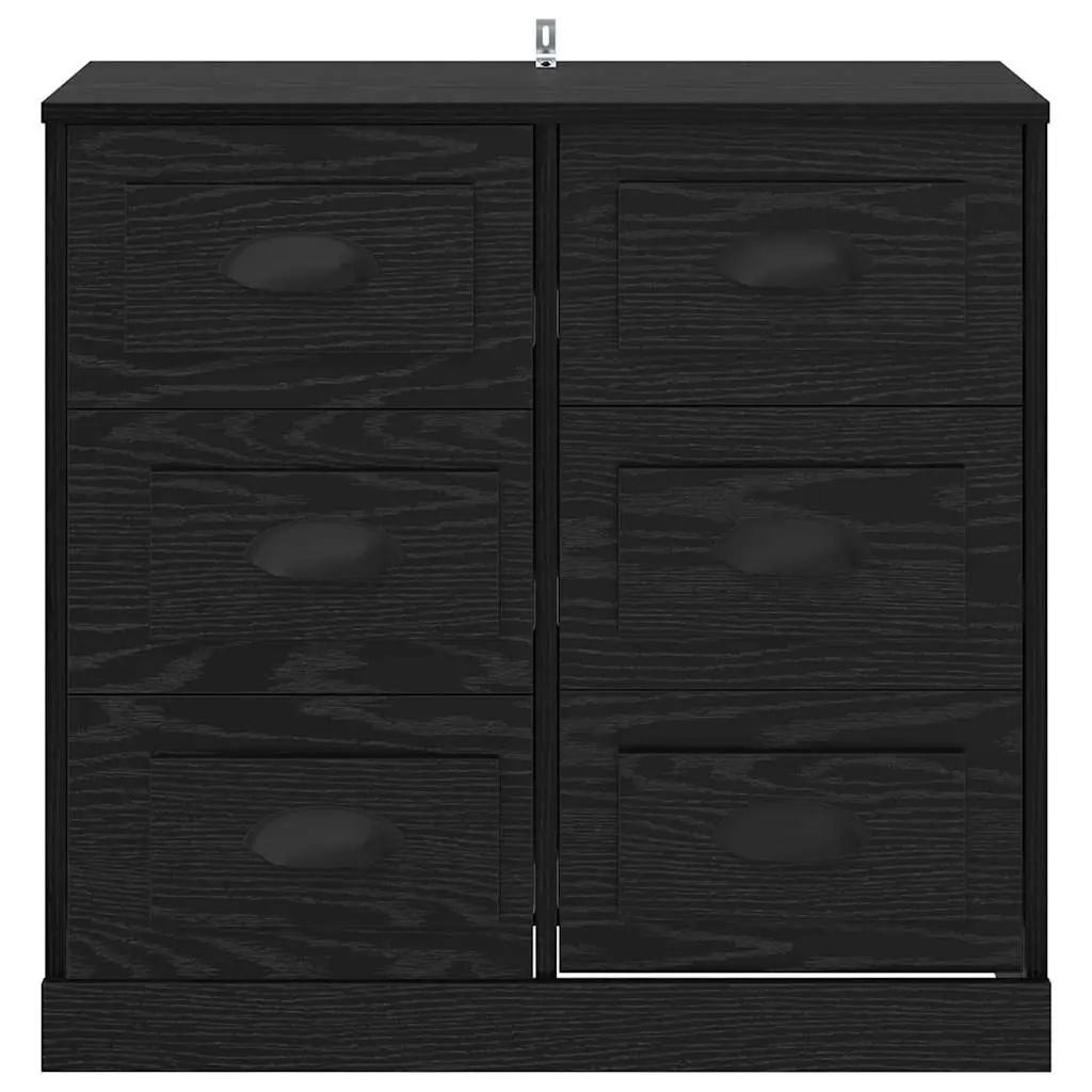 Sideboard Storage Cabinet Engineered Wood Black Oak 70cm
