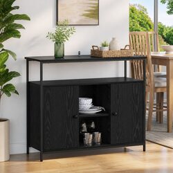 Engineered Wood Sideboard Black Oak 100x35x80cm