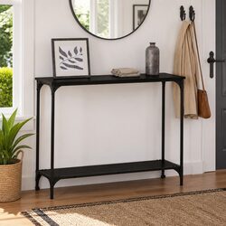 Engineered Wood Console Table with Steel Frame