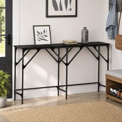 Engineered Wood Console Table 140cm with Steel Frame