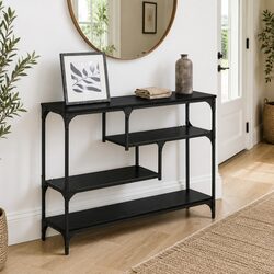 Industrial Style Black Console Table for Hallways