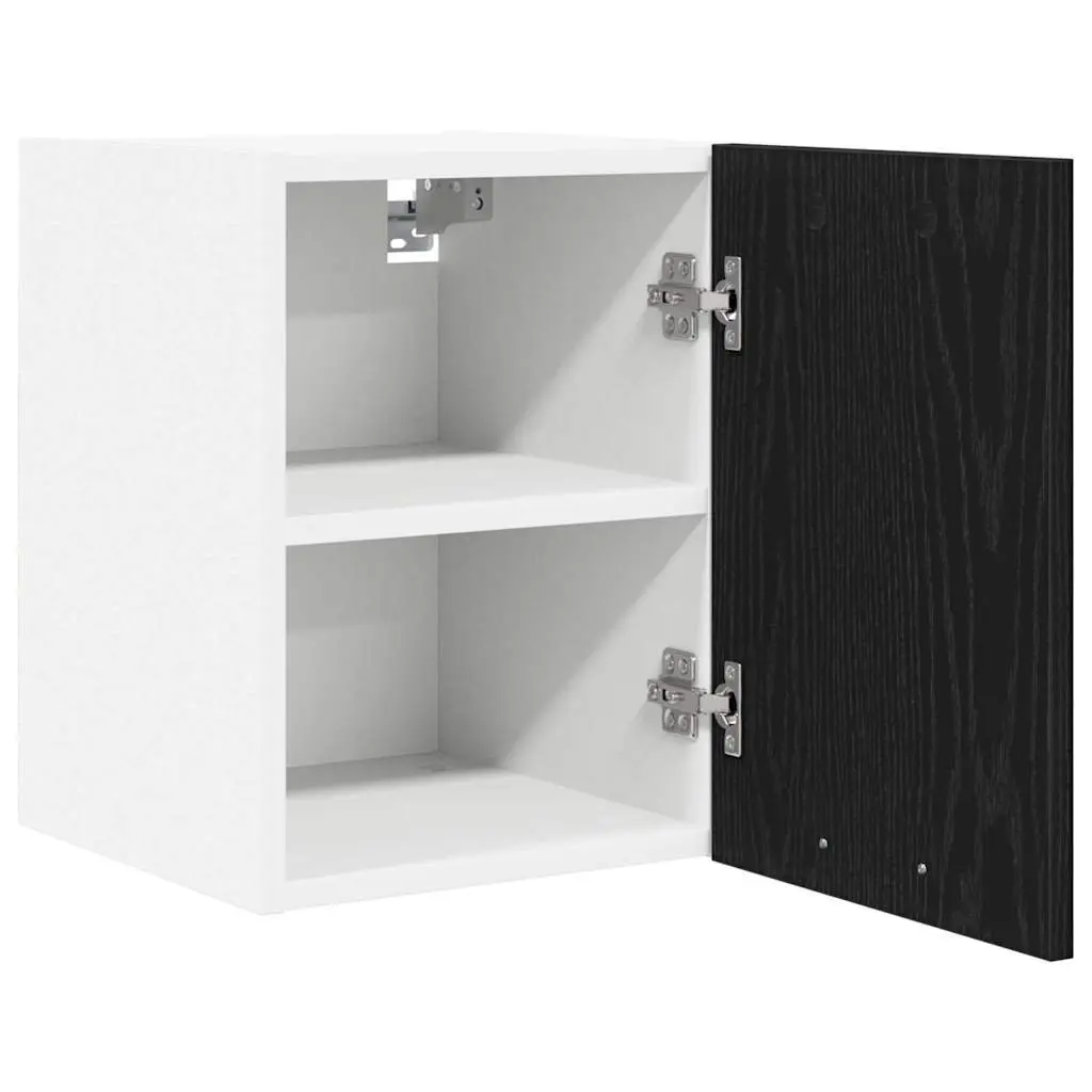 Storage Hanging Kitchen Cabinet 30x31x40cm Black Oak White 2 Piece