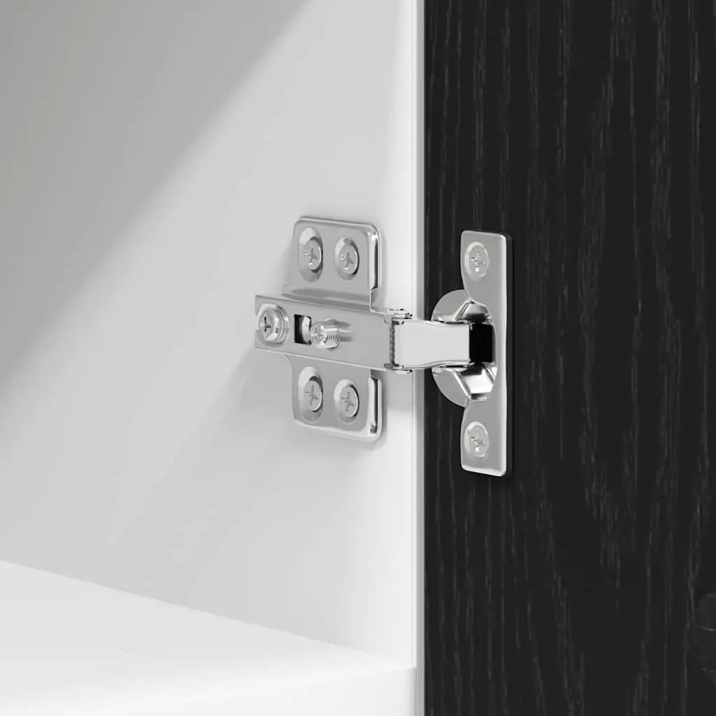 Storage Hanging Kitchen Cabinet 30x31x40cm Black Oak White 2 Piece
