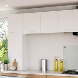 Wall-Mounted Kitchen Cabinet in White Engineered Wood