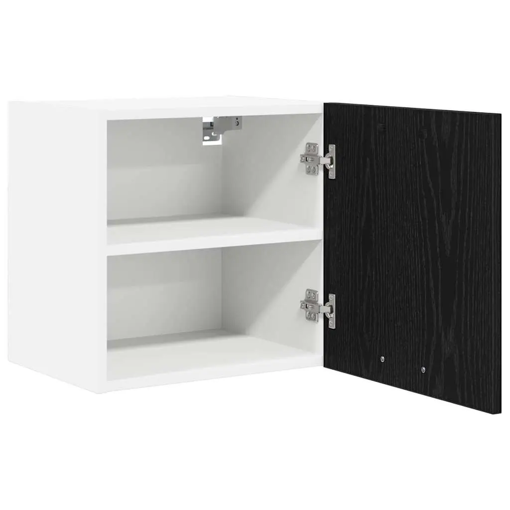 Hanging Kitchen Cabinet Modern Space Saving 40x31x40cm Black Oak White