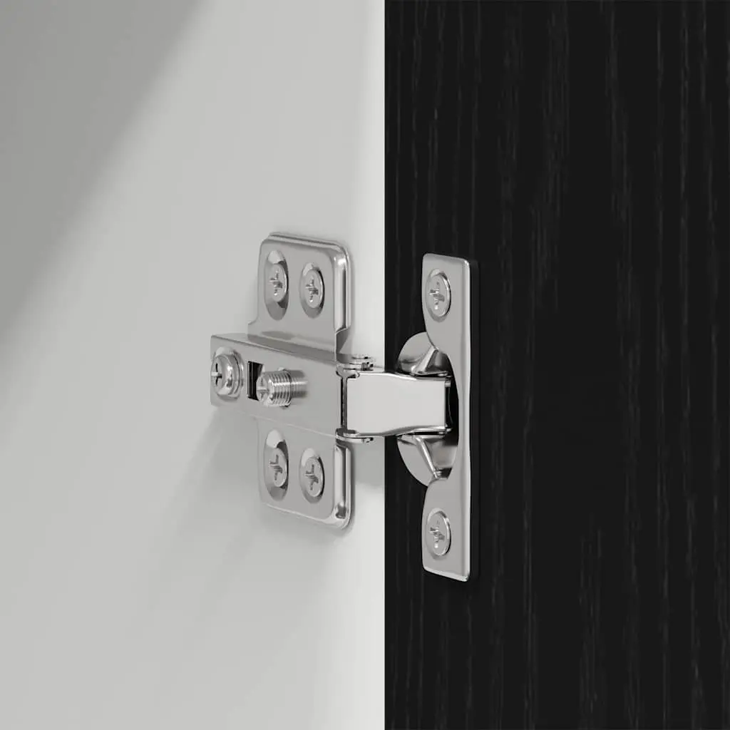 Hanging Kitchen Cabinet with Door Modern Storage 50x31x40cm Black Oak White