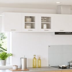 Wall-Mounted Kitchen Cabinet with Single Door, White
