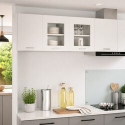 Set of 2 White Hanging Kitchen Cabinets