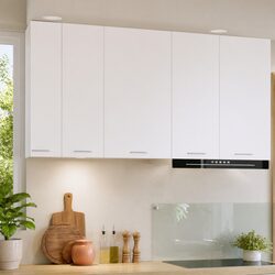 White Engineered Wood Hanging Kitchen Cabinet 50 x 31 x 80 cm