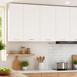 White Engineered Wood Hanging Kitchen Cabinet Dimensions 80x31x80cm