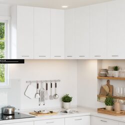 White Wall-Mounted Kitchen Cabinet for Storage Needs