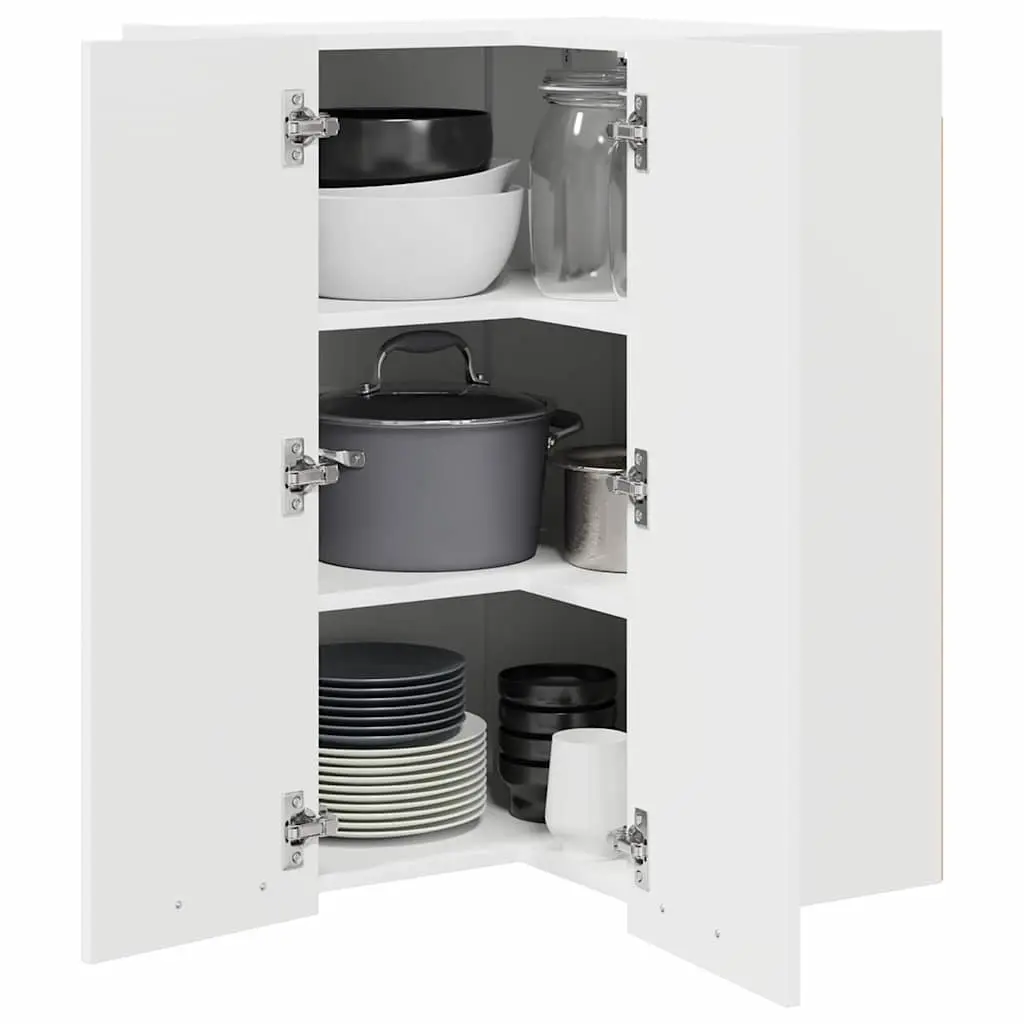 Kitchen Cabinet Modern Organiser Wall Mounted 57 x 57 x 80 cm White