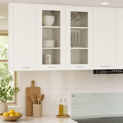 Hanging Kitchen Storage Cabinet with Door, White