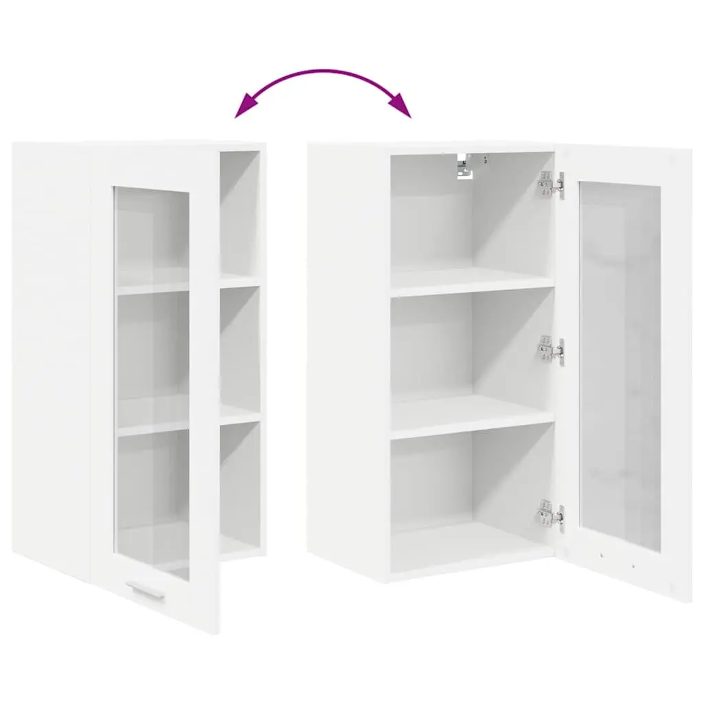 Hanging Kitchen Cabinet 2 pcs White Storage Engineered Wood 40 x 31 x 80 cm