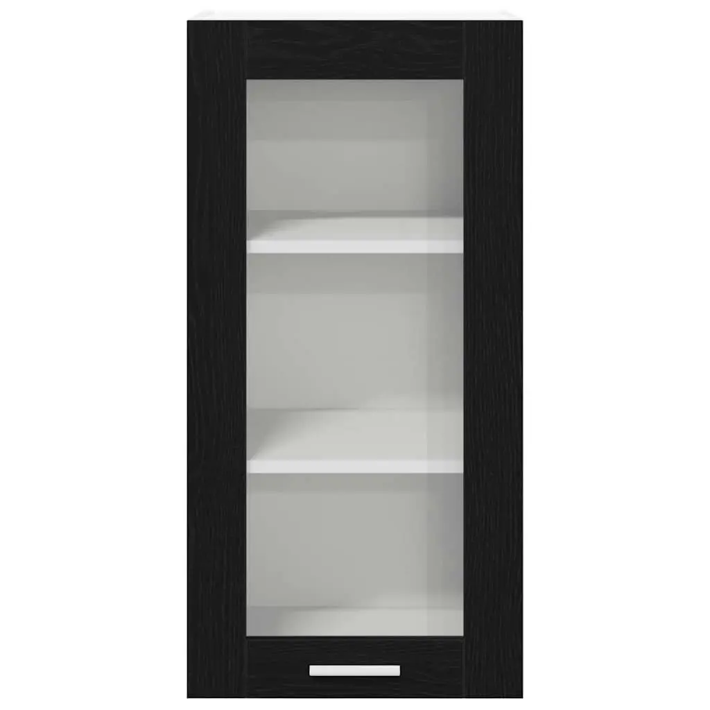 Hanging Kitchen Cabinet Space-Saving Black Oak Engineered Wood 40x31x80cm