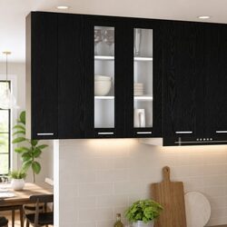 Modern Hanging Kitchen Cabinet Black Oak 60x31x80cm