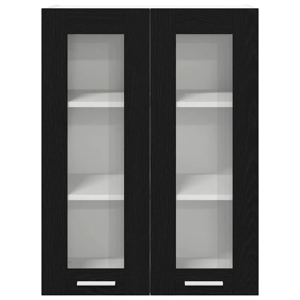 Hanging Cabinet Engineered Wood Modern Storage Black Oak 60x31x80cm