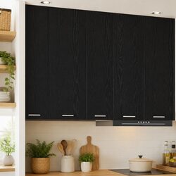 Modern Black Oak Hanging Kitchen Cabinet, 30 x 31 x 100 cm