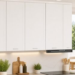 White Engineered Wood Hanging Kitchen Cabinet 50x31x100cm