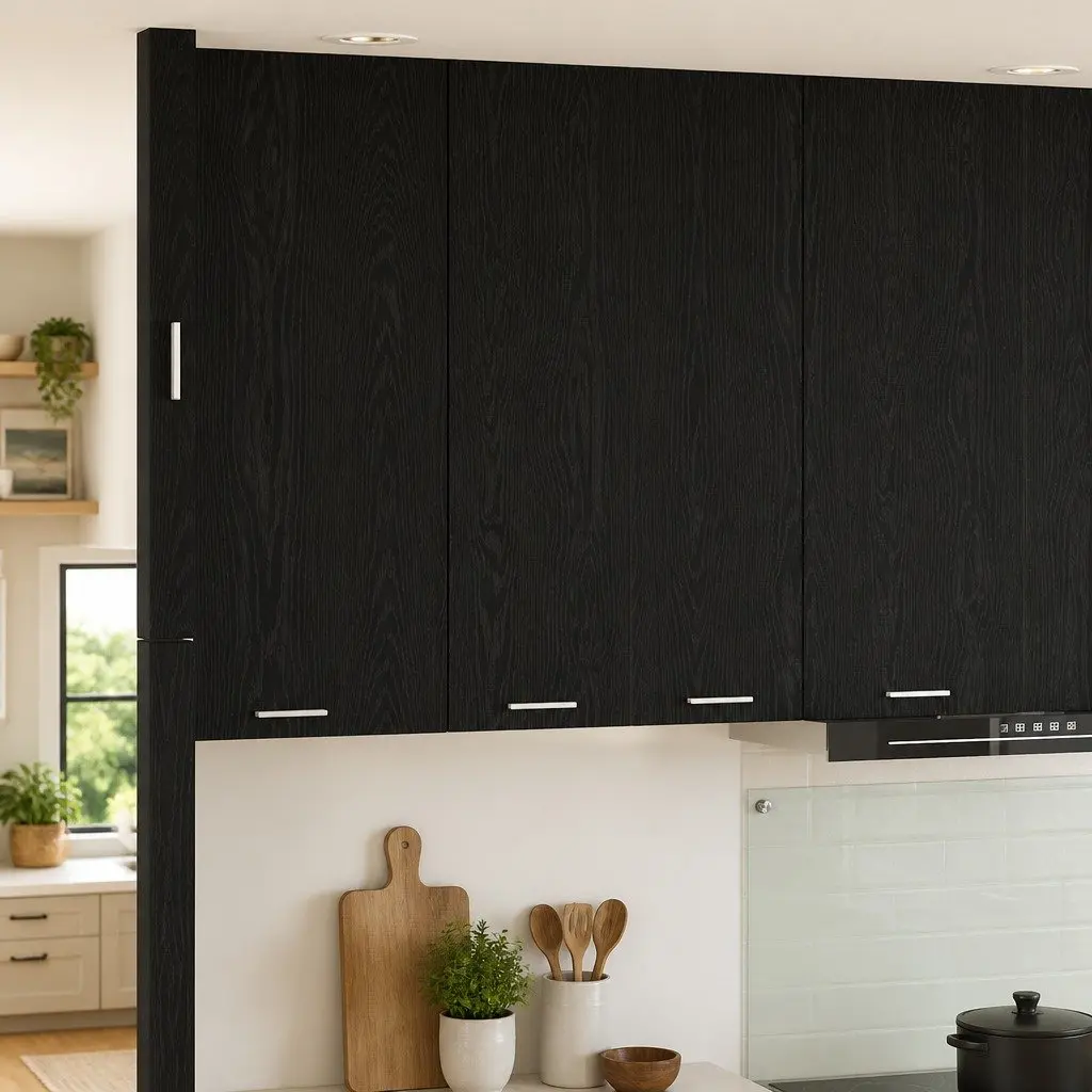 Hanging Kitchen Cabinet Black Oak Modern Storage 60 x 31 x 100 cm Engineered