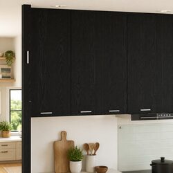 Engineered Wood Hanging Kitchen Cabinet in Black Oak
