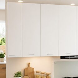 White Engineered Wood Hanging Kitchen Cabinet 80x31x100cm