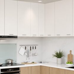 Hanging Kitchen Cabinet in White Engineered Wood, 57x57x100cm