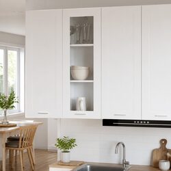 White Hanging Kitchen Cabinet with Engineered Wood Design