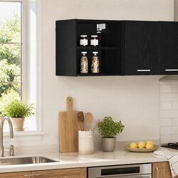 Hanging Kitchen Cabinet in Black Oak – Engineered Wood
