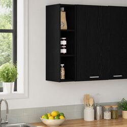 Black Oak Engineered Wood Kitchen Cabinet