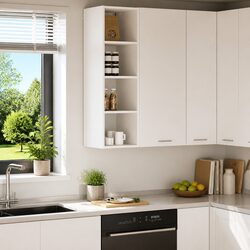 Engineered Wood Kitchen Cabinet with Wall-Mount Design