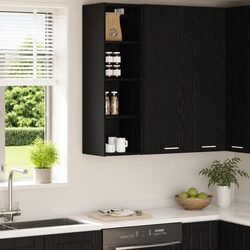 Black Oak Hanging Kitchen Cabinet with Modern Design
